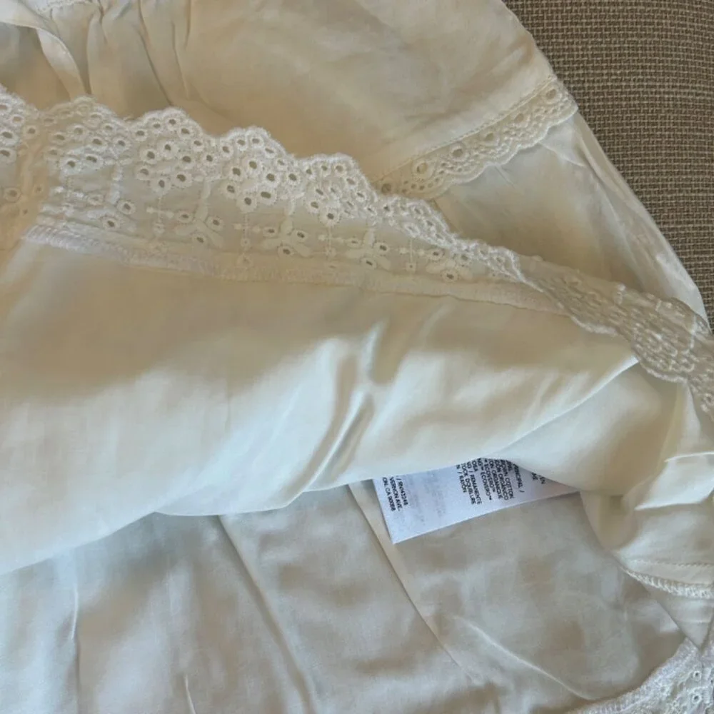BEST NEW Reformation Valetta Two Piece Sz6 White Cotton Lace Detail Vacation_8